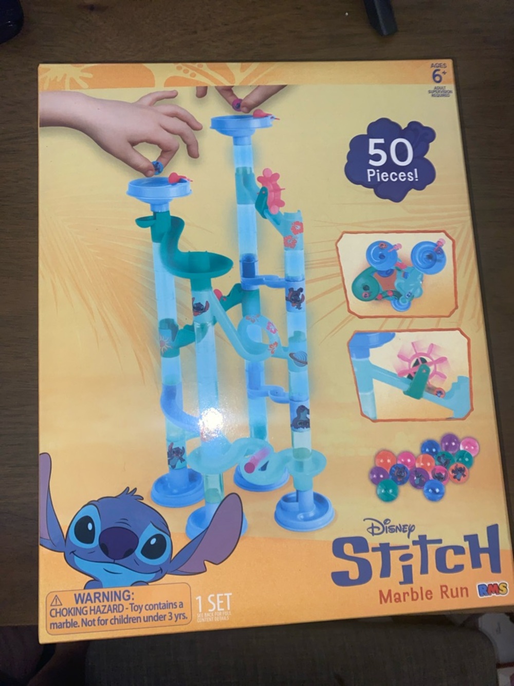 Disney Stitch Marble Run Toy - Teal, Blue & Pink Track Set